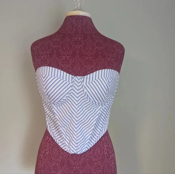 Ser.O.Ya Melanie Blue and White Corset Top NWT, US L - Picture 1 of 6
